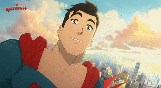 "My Adventures With Superman"s intro flying shot of superman winking at the audience